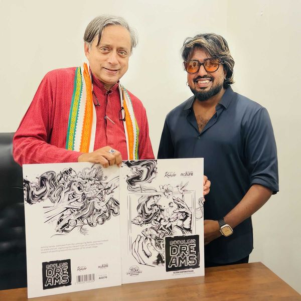 Sijin Gopinathan's Doodling Dream Book Cover Launch by Dr Shashi Tharoor